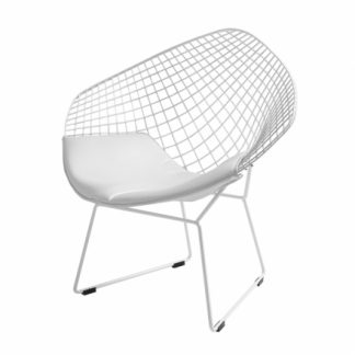 Diament Chair - biela, biely alebo čierny vankúš