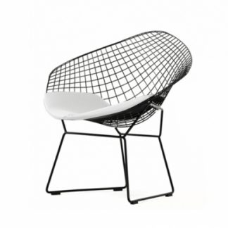 Diament Chair - čierna, biely vankúš