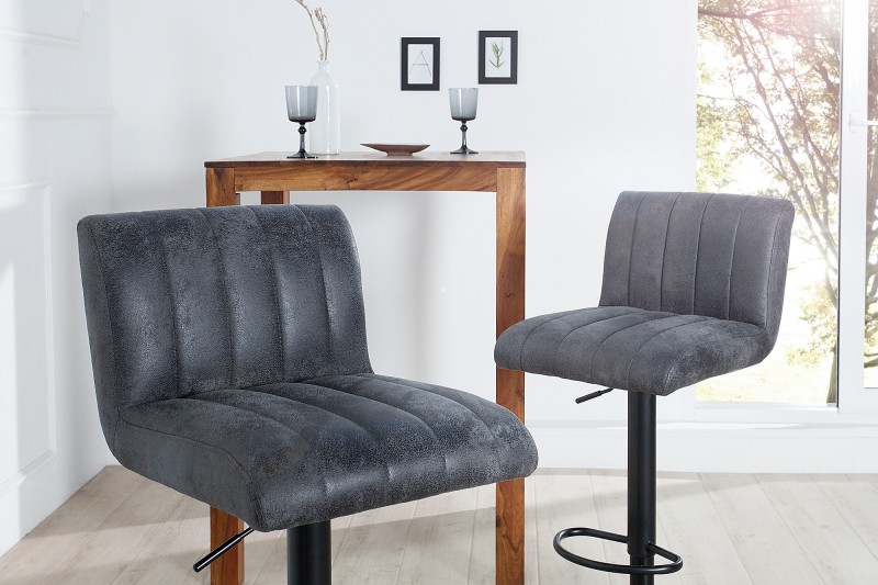 Barová stolička Portland 90-110cm vintage sivá