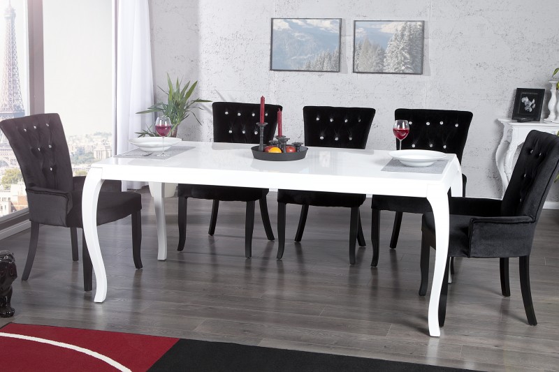 Jedálenský stôl Barocco biela 180cm