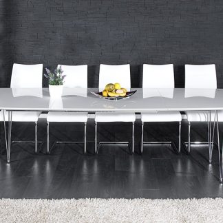 Jedálenský stôl Continental 170-270cm biela hochgl.