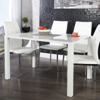 Jedálenský stôl Lucente II 120cm biela vysokolesklá