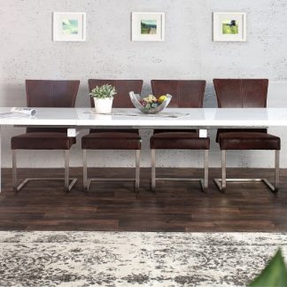 Jedálenský stôl Lucente XL 160-240cm hochgl. biela