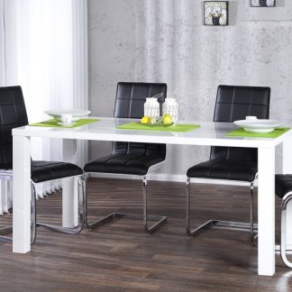 Jedálenský stôl Lucente biela vysokolesklá 140cm