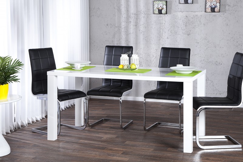 Jedálenský stôl Lucente biela vysokolesklá 140cm