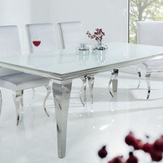 Jedálenský stôl Modern Barock 200cm biela strieborná