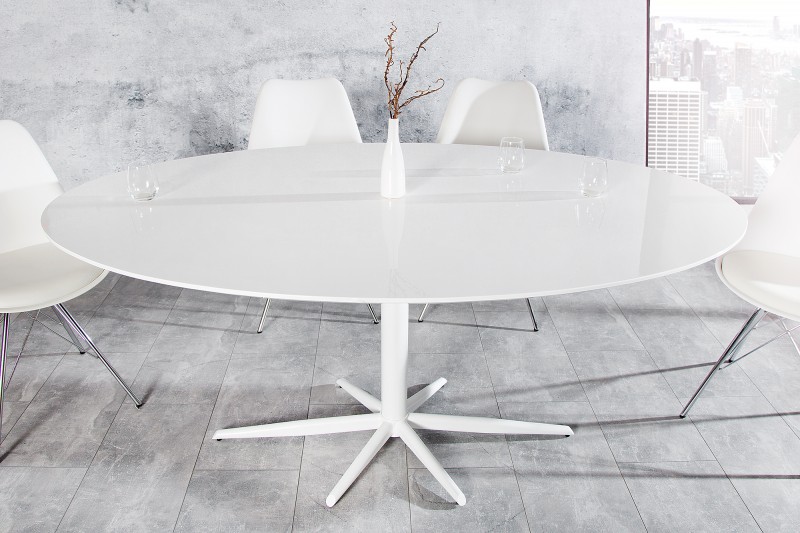 Jedálenský stôl Signum 170cm oval biela