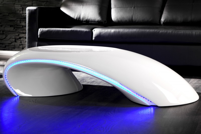 Konferenčný stolík Curve biela - / LED Beleuchtung