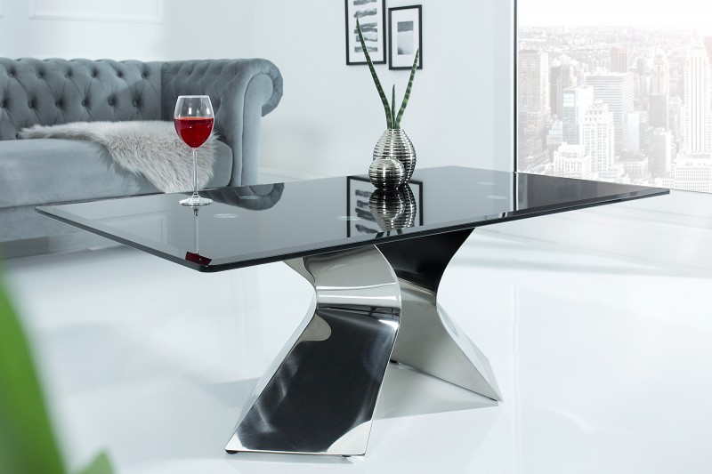 Konferenčný stolík Neo Barock 130cm čierna strieborná
