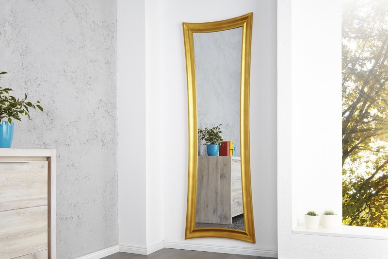 Nástenné zrkadlo Skinny 180cm zlatá - antik