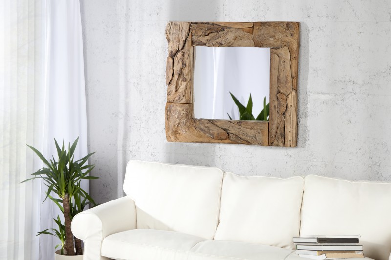 Nástenné zrkadlo piesok s 50cm naplavené drevo