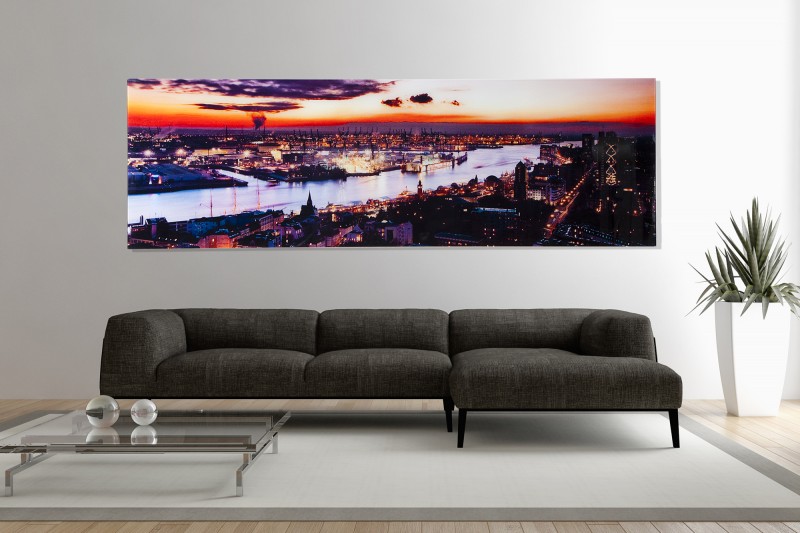 Obraz St.Pauli Sonnenuntergang 45x140cm sklo