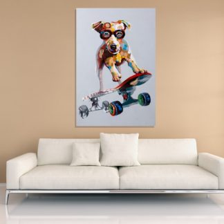 Olejomaľba PopArt Skater Dude 80x120cm Hund