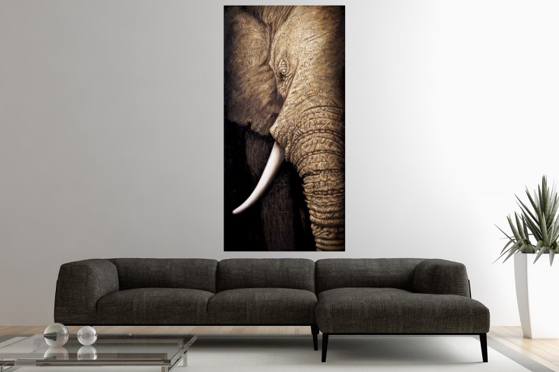 Olejomaľba WisdomOfNature 75x150cm Elefant