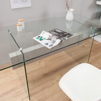 Písací stôl Onyx 160cm biela betón