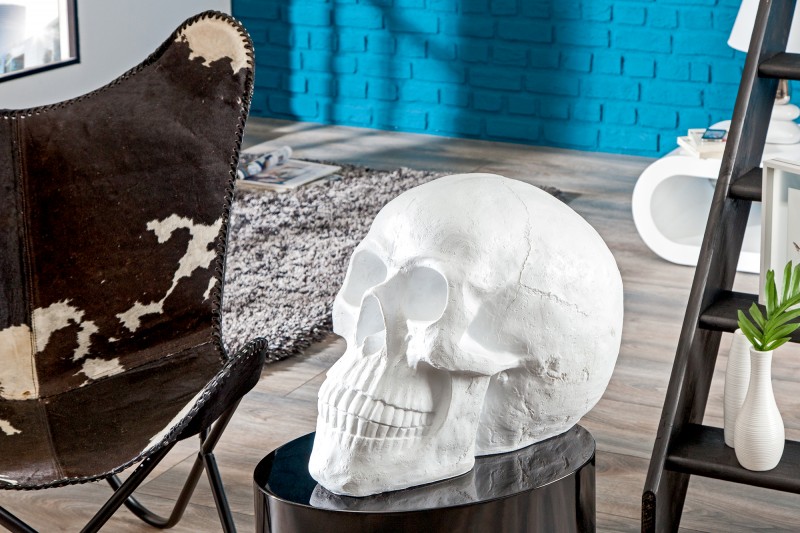 Soška Totenkopf Skull 40cm biela