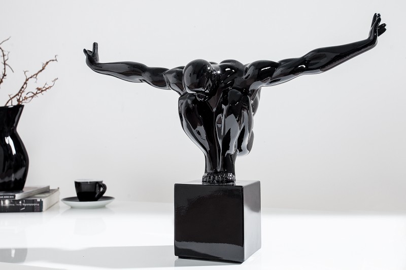 Statue Athlete I Muskeln 45cm čierna