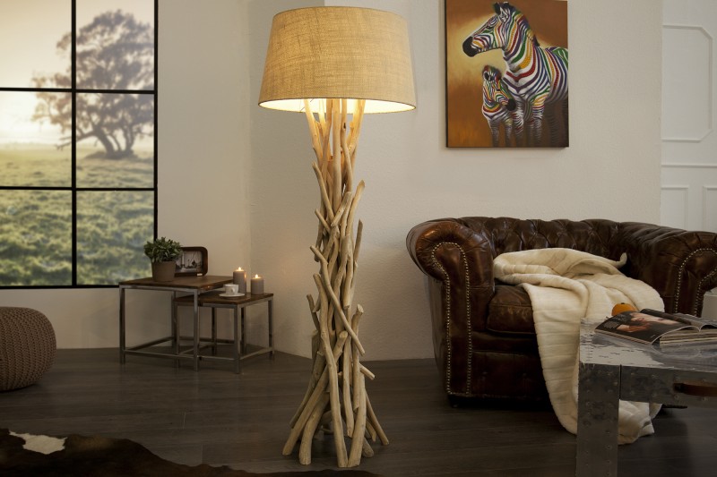 Stojanová lampa Cara 155cm naplavené drevo