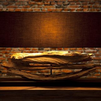 Stolová lampa - naplavené drevo Riverine čierna
