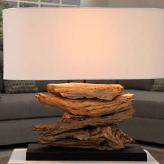 Stolová lampa - naplavené drevo Riverine prírodná