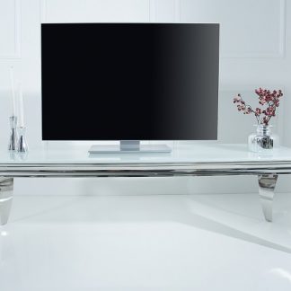 TV Board Modern Barock 160cm biela strieborná