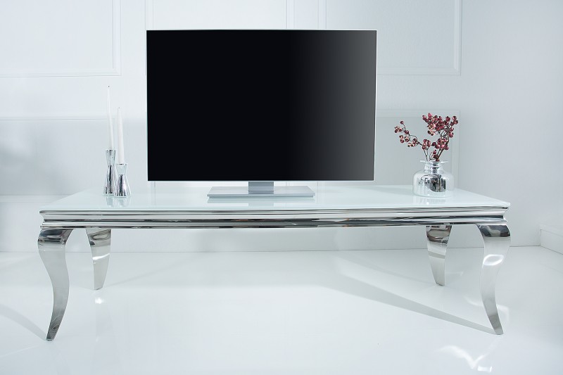 TV Board Modern Barock 160cm biela strieborná
