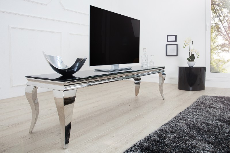 TV Board Modern Barock 160cm čierna strieborná