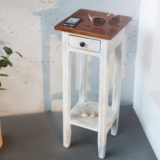 Telefontisch La Fleur biela recyklované drevo