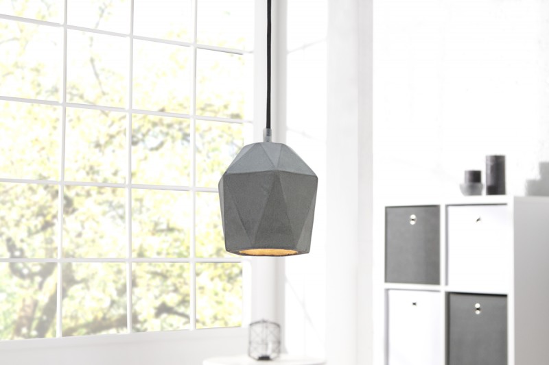 Závesná lampa Cement Prisma sivá 15cm betón