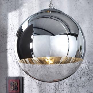 Závesná lampa Globe 40cm chróm